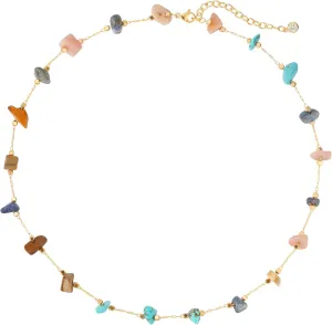 Created Turquoise Necklace for Women 14K Gold Plated Beaded Heart Choker Boho Necklaces Handmade Beach Summer Everyday Gold Jewelry Gifts