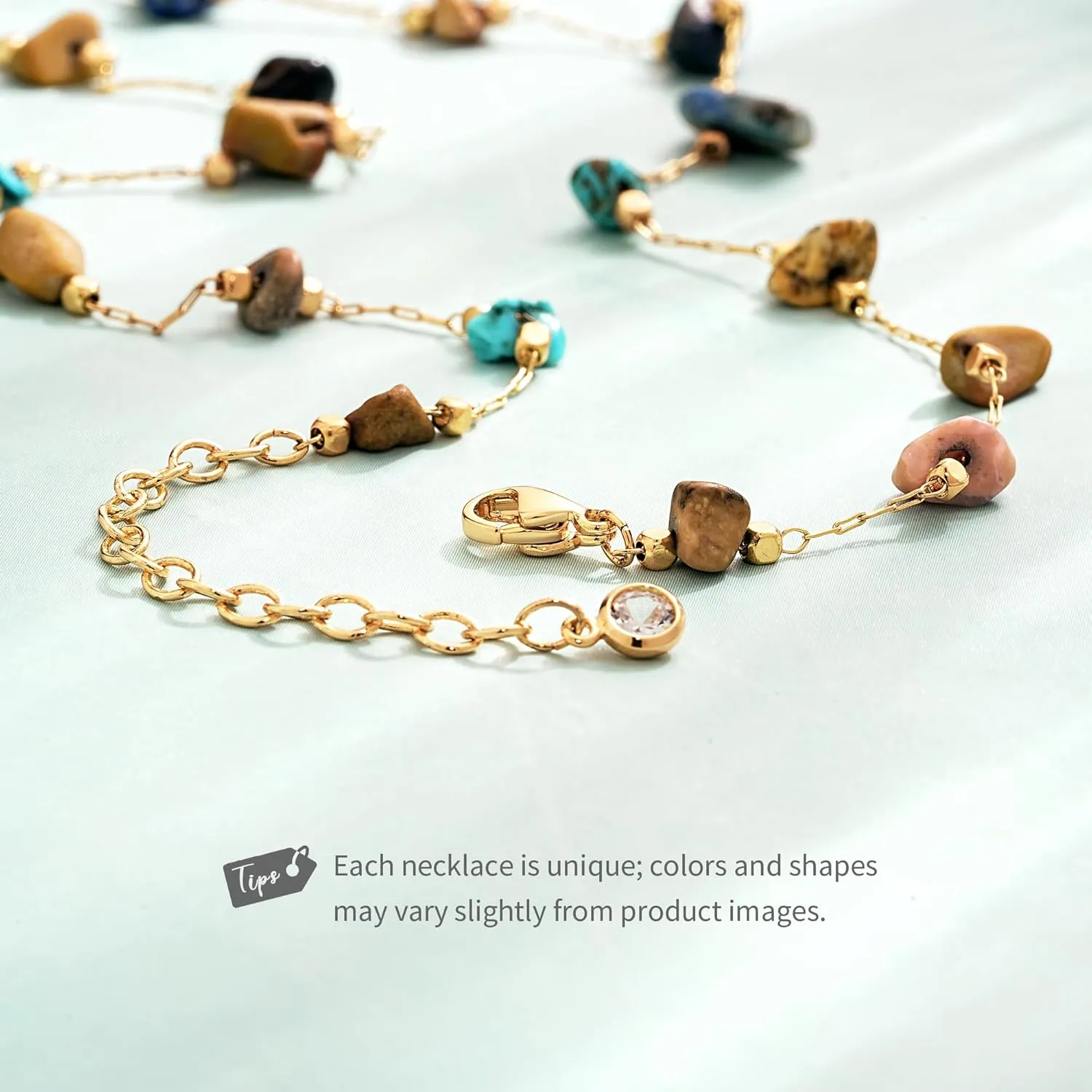 Created Turquoise Necklace for Women 14K Gold Plated Beaded Heart Choker Boho Necklaces Handmade Beach Summer Everyday Gold Jewelry Gifts