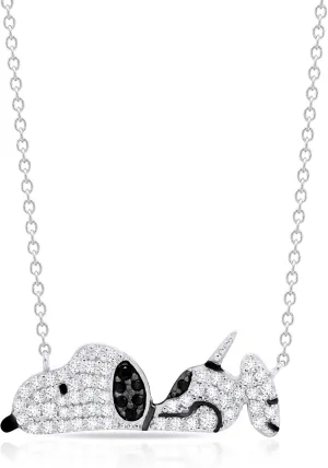 CRISLU Peanuts Snoopy Bellyflop Necklace, 16-18" adjustable
