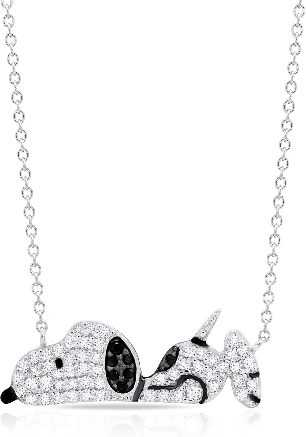 CRISLU Peanuts Snoopy Bellyflop Necklace, 16-18" adjustable