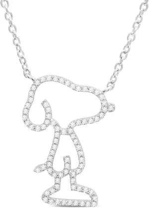 CRISLU Peanuts Snoopy Silhouette Necklace, 16-18" adjustable