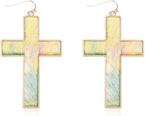 Cross Dangle Drop Earrings Fashion Faith Hope - Religious Jewelry Drop Boho Minimalist Vintage