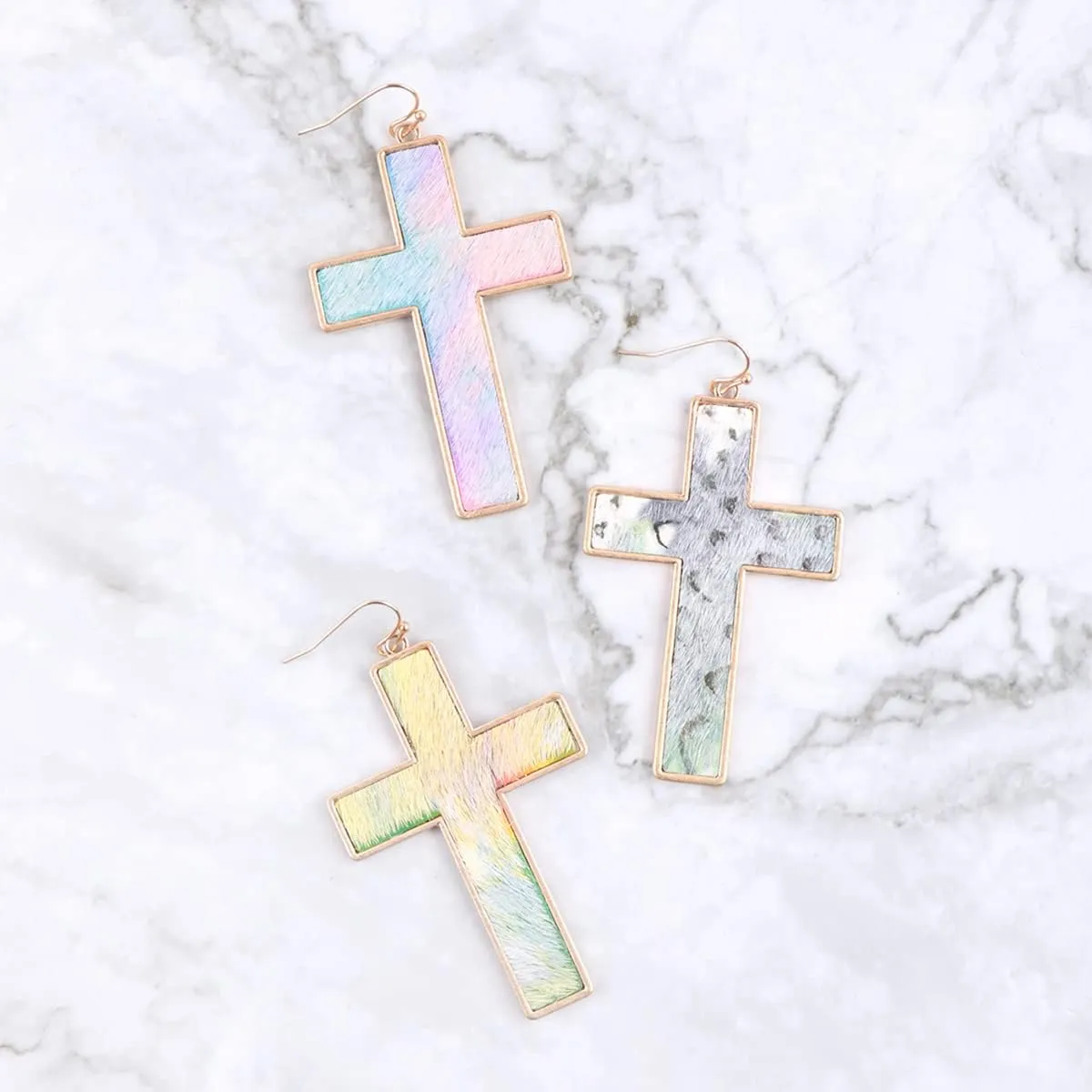 Cross Dangle Drop Earrings Fashion Faith Hope - Religious Jewelry Drop Boho Minimalist Vintage