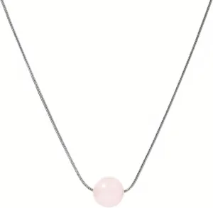 Crystal Necklaces for Women 10mm 18K Gold White Plated Crystal Pendant Natural Stone Necklace Adjustable Gemstone Necklace Healing Crystal Necklace Silver Necklaces for Women