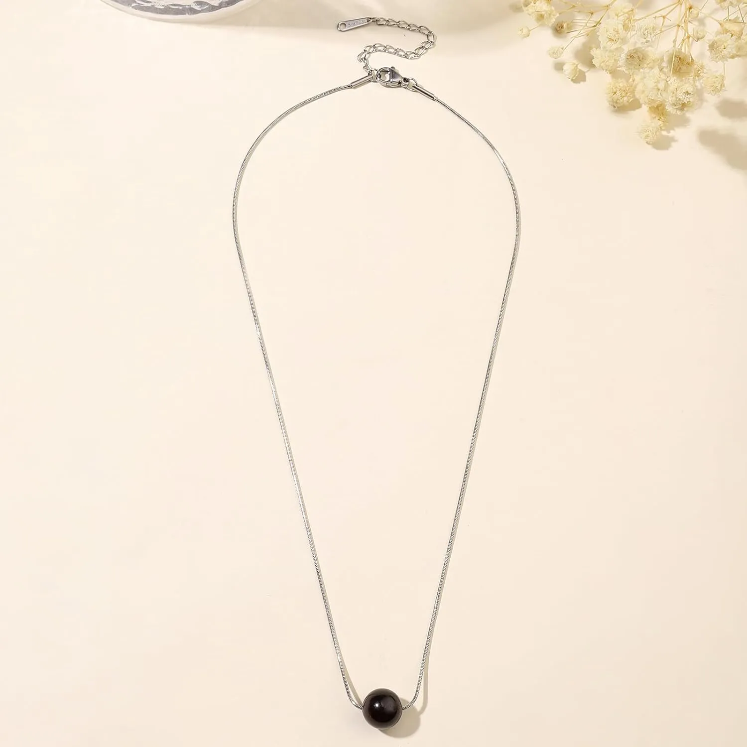 Crystal Necklaces for Women 10mm 18K Gold White Plated Crystal Pendant Natural Stone Necklace Adjustable Gemstone Necklace Healing Crystal Necklace Silver Necklaces for Women