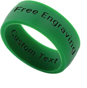 Custom Logo Long Distance Relationship Couple Silicone Rings 8mm Flat Ring-Yoga Inspirational Rings-Christian Jesus Cross Faith Rings-Engagement Rings,Size 7-14