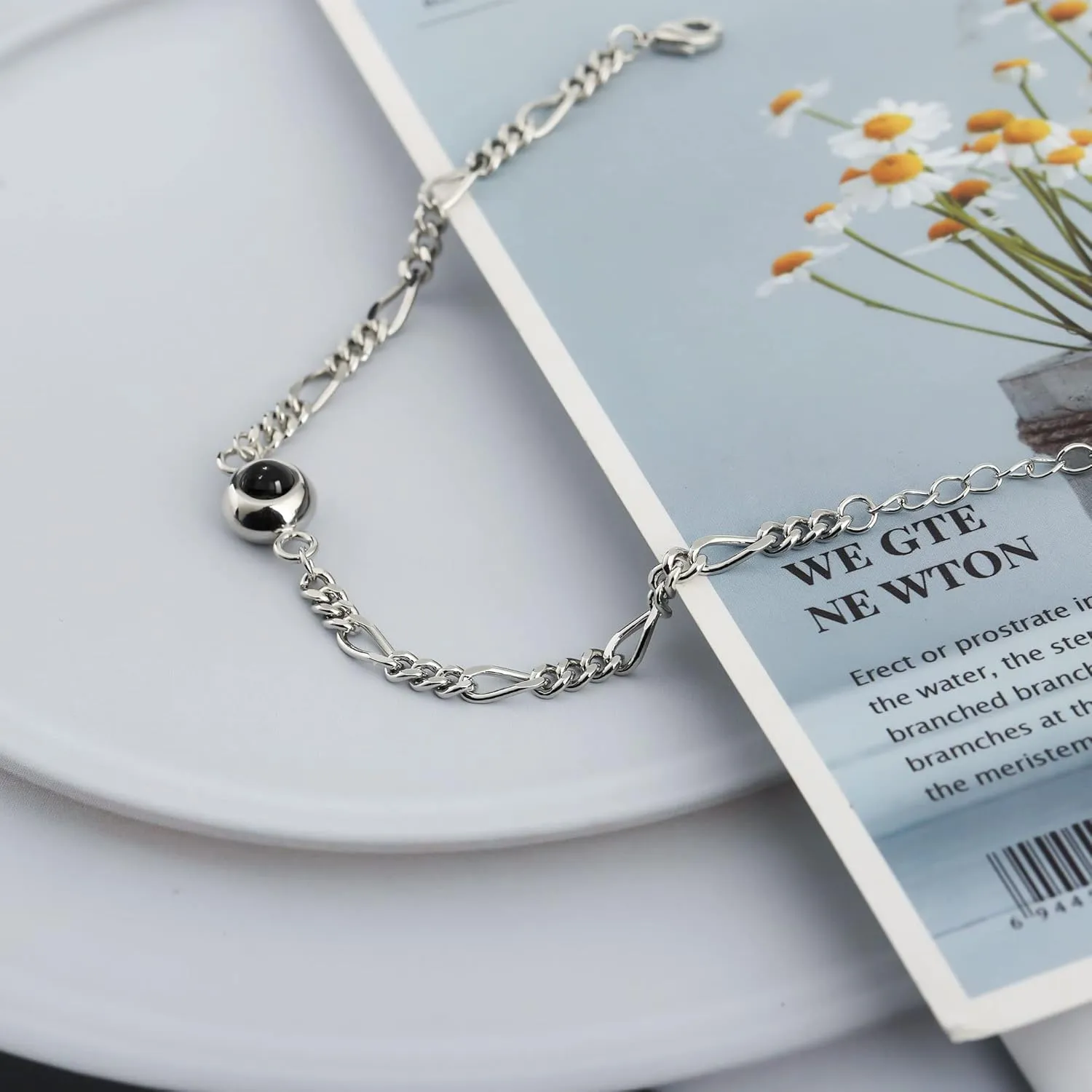 Custom Photo Bracelet for Couples, Personalized Picture Projection Bracelets, Circle Photo Bracelets for Women