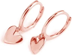 Cute Heart Love Dangle Drop Cartilage Small Huggie Hoop Earrings for Women Girls Minimalist S925 Sterling Silver Charm Dangling Cuff Sleeper Hoops Dainty Hypoallergenic Jewelry Gifts for Her Birthday