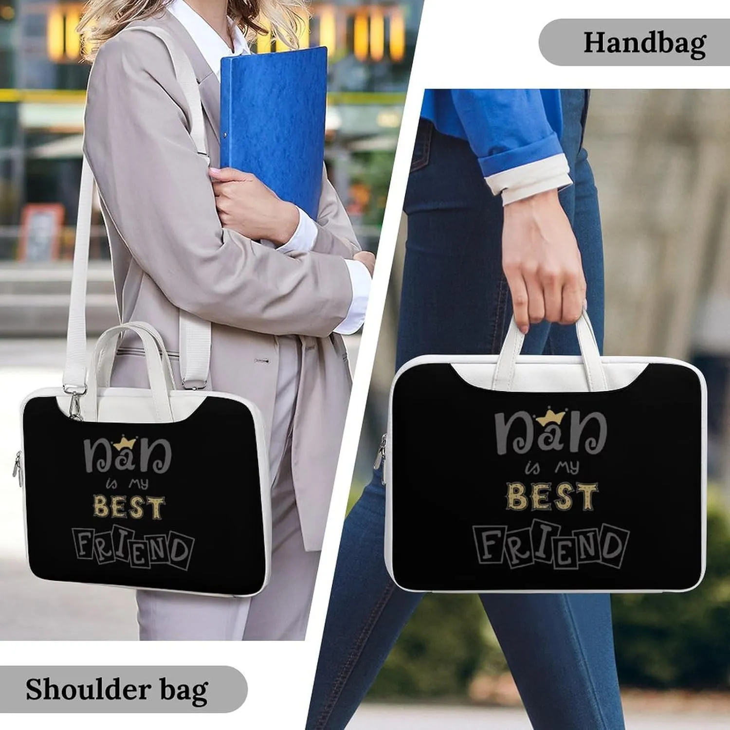 Dad Best Friend Leather Bag Laptop Case Slim Water Resistant Computer Bags with Handle Briefcase for Work