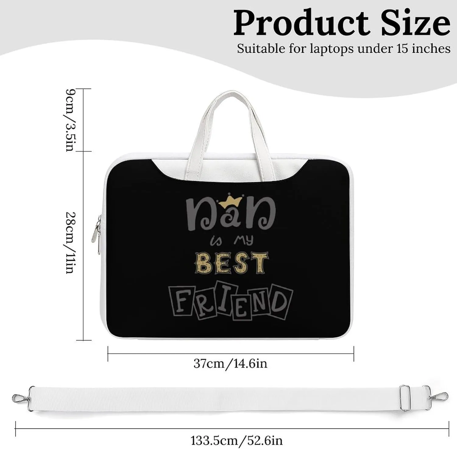 Dad Best Friend Leather Bag Laptop Case Slim Water Resistant Computer Bags with Handle Briefcase for Work