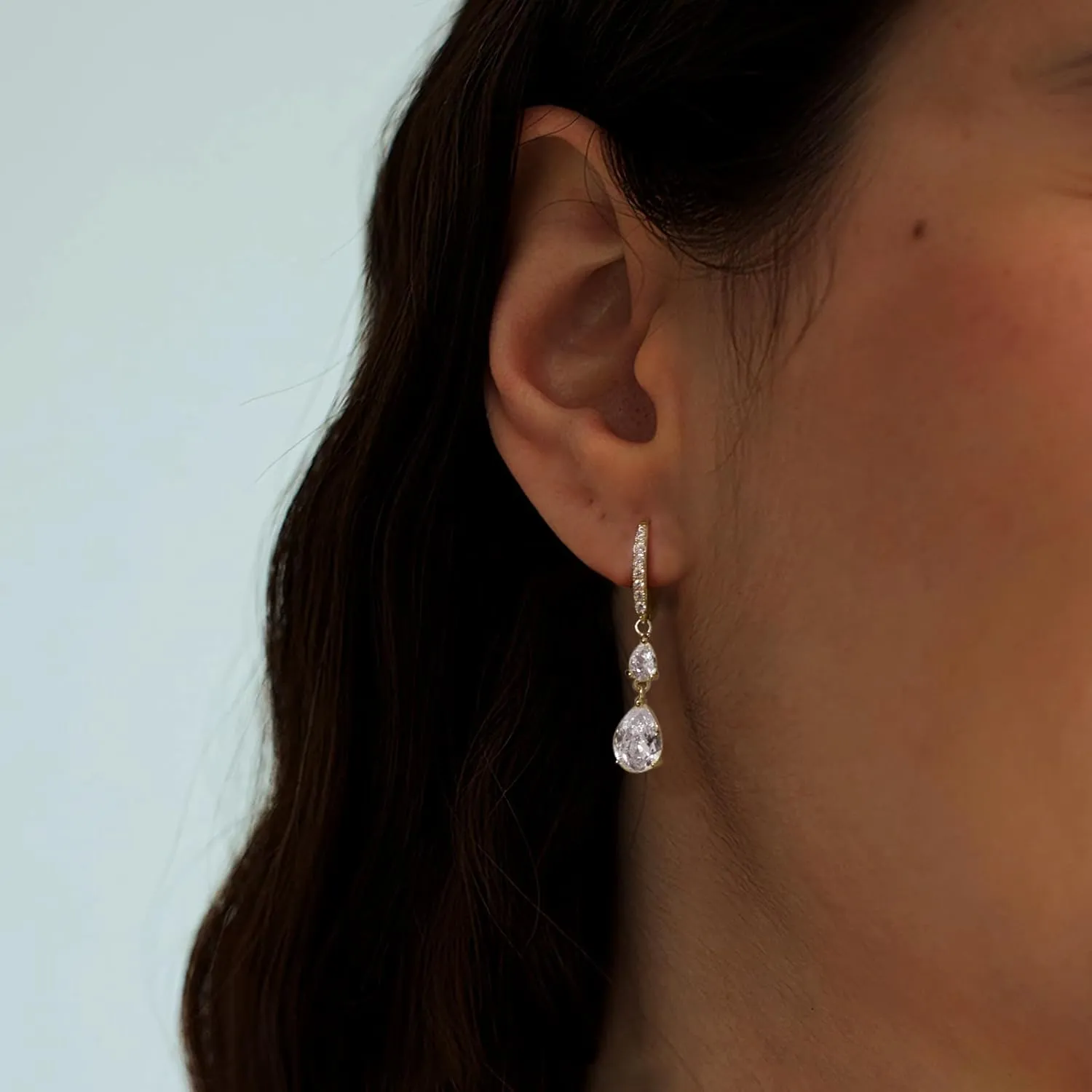 Dainty Gold Huggie Hoop Earrings Trendy CZ Diamond Dangle Drop Earrings Hypoallergenic Jewelry for Women