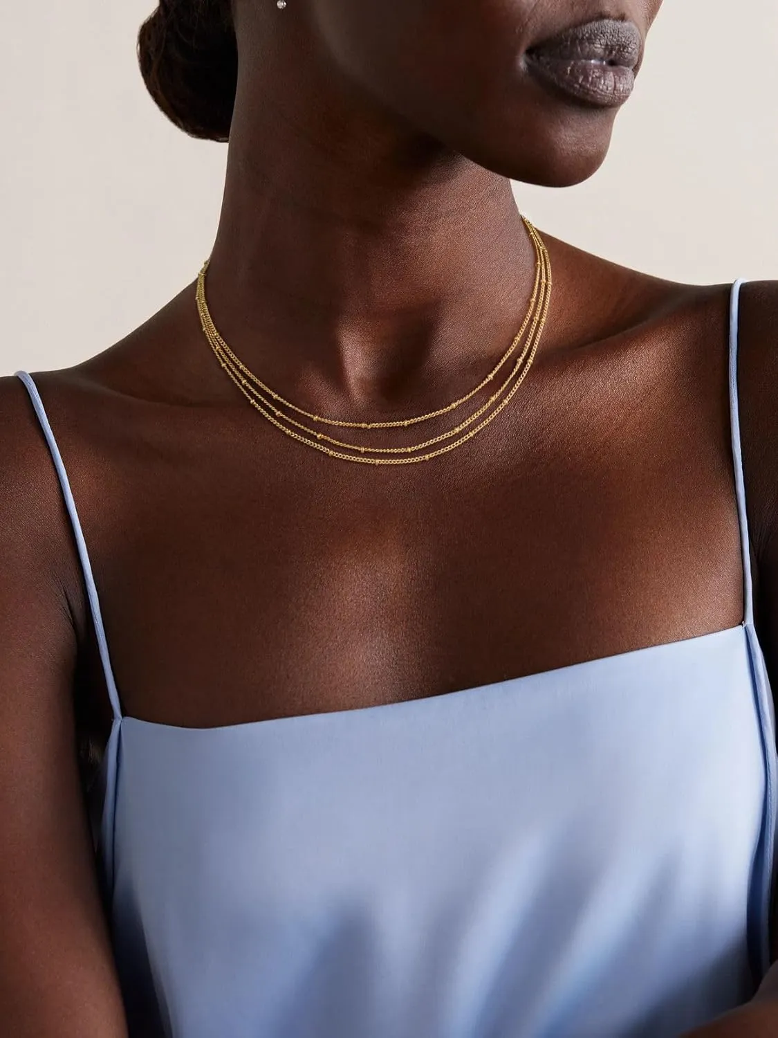 Dainty Gold/Sliver Layered Necklaces for Women,14K Gold/Sterling Silver Plated Paperclip Cuban Satellite Twisted Rope Chain Choker Necklaces Hypoallergenic Jewelry Gift for Women Non Tarnish