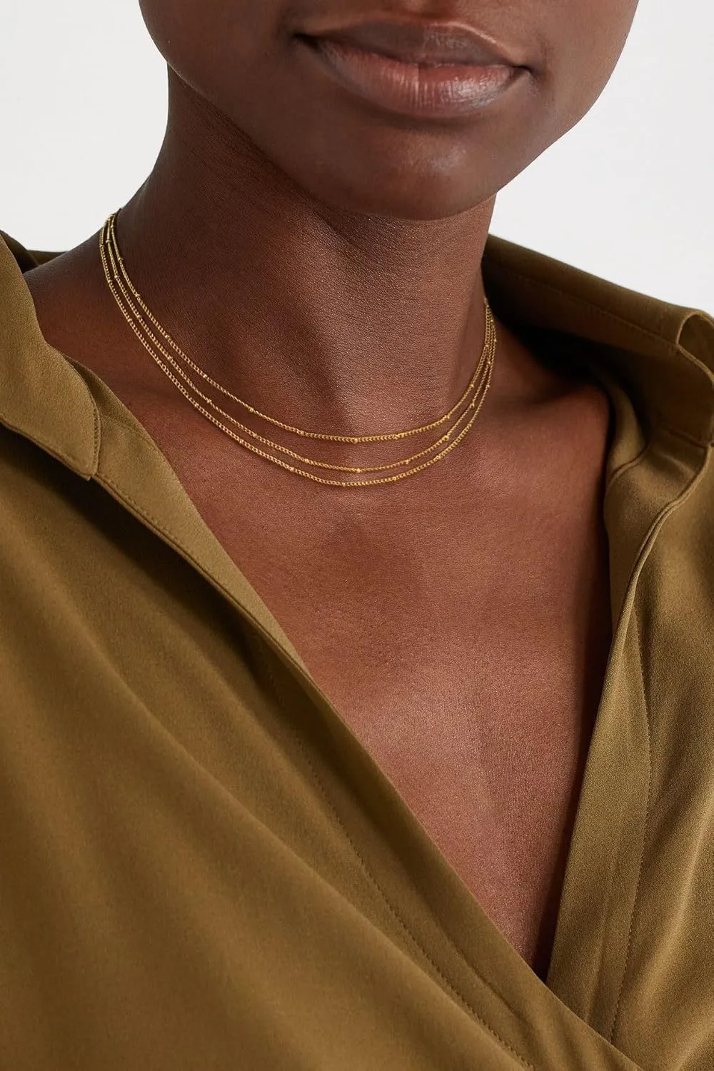 Dainty Gold/Sliver Layered Necklaces for Women,14K Gold/Sterling Silver Plated Paperclip Cuban Satellite Twisted Rope Chain Choker Necklaces Hypoallergenic Jewelry Gift for Women Non Tarnish
