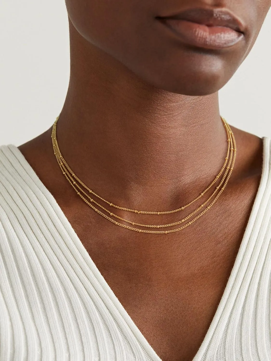 Dainty Gold/Sliver Layered Necklaces for Women,14K Gold/Sterling Silver Plated Paperclip Cuban Satellite Twisted Rope Chain Choker Necklaces Hypoallergenic Jewelry Gift for Women Non Tarnish