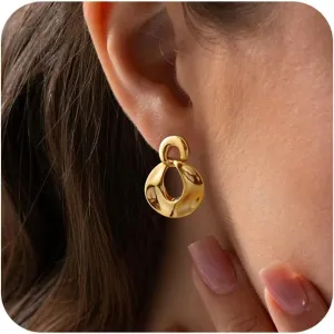 Dainty Small Ear Cuff for Women - Trendy 14K Gold Plated CZ Non Piercing Cartilage Earring Set Jewelry Gift