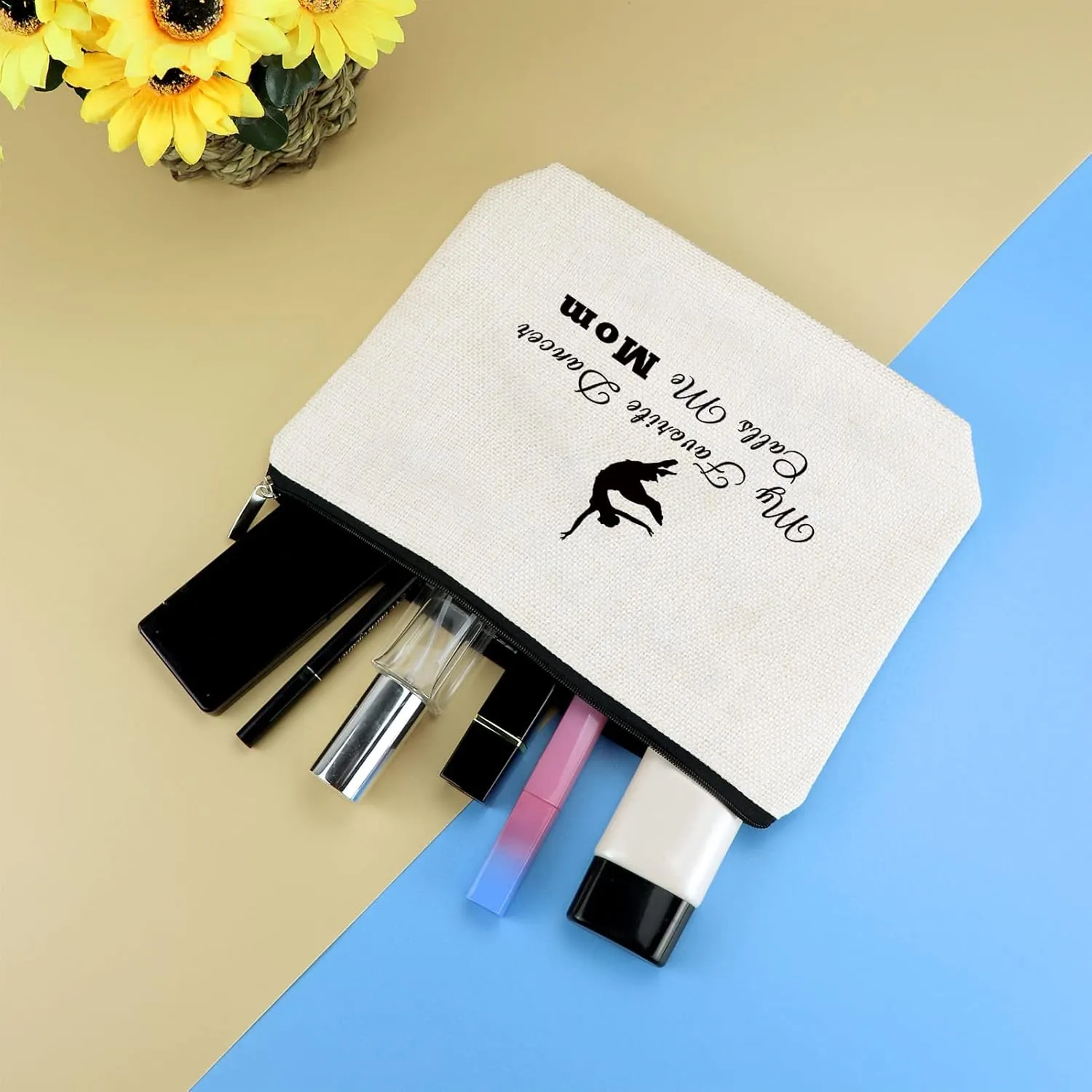 Dance Mom Gifts Cosmetic Bag Dance Teacher Gift Dancer Gift for Women Makeup Bag Ballet Mom Gift Dance Teacher Thank You Gifts Dancing School Gifts Thanksgiving Christmas Gift for Dance Mom Teacher