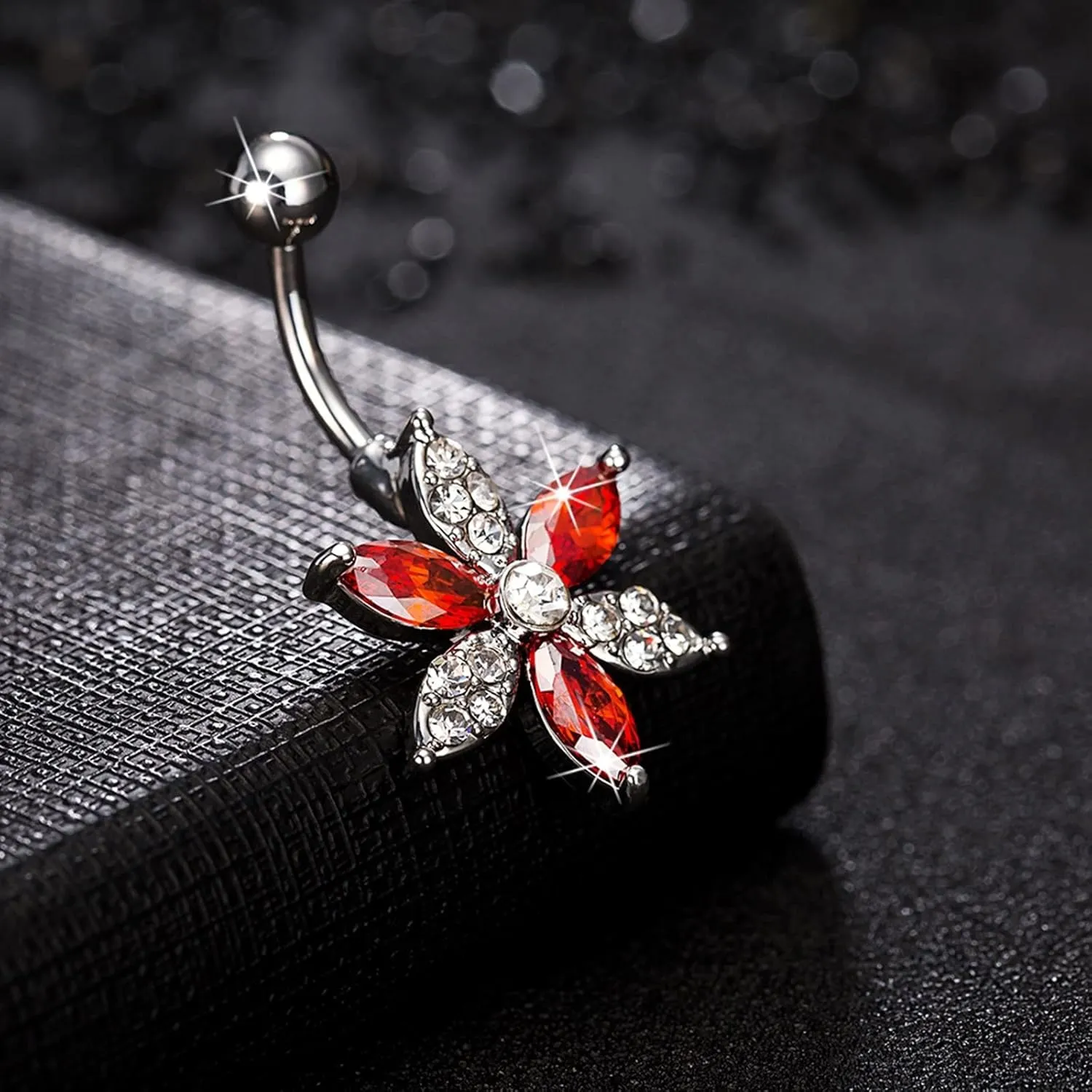 Dangle Belly Button Rings, Belly Button Rings Dangling Cute Copper Navel Rings Belly Button Nails Flower
