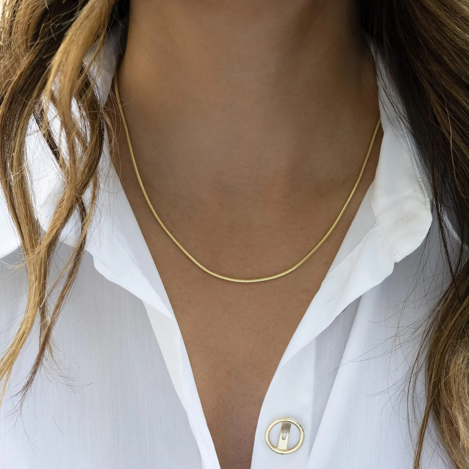 DEARMAY 14K Gold Necklaces for Women, Dainty Gold Herringbone Choker Necklace for Women Thin Layered Chunky Snake Chain Necklaces Jewelry for Teen Gifts