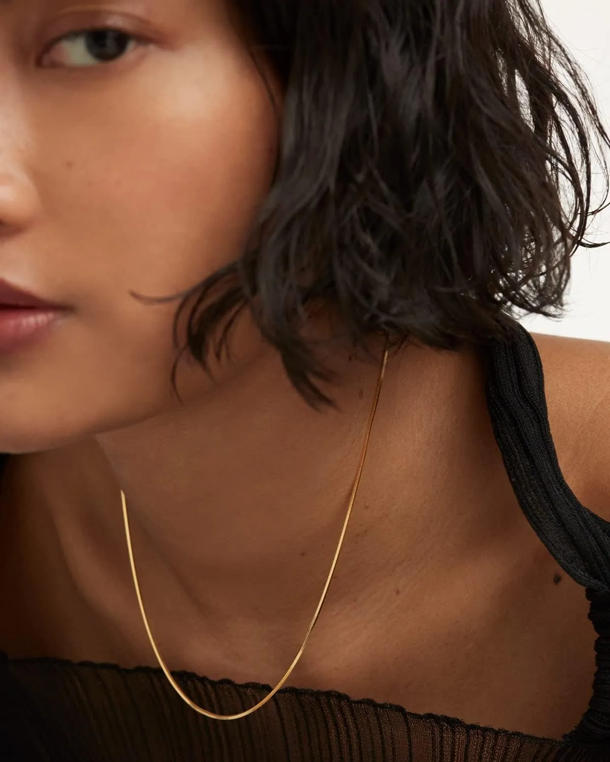 DEARMAY 14K Gold Necklaces for Women, Dainty Gold Herringbone Choker Necklace for Women Thin Layered Chunky Snake Chain Necklaces Jewelry for Teen Gifts