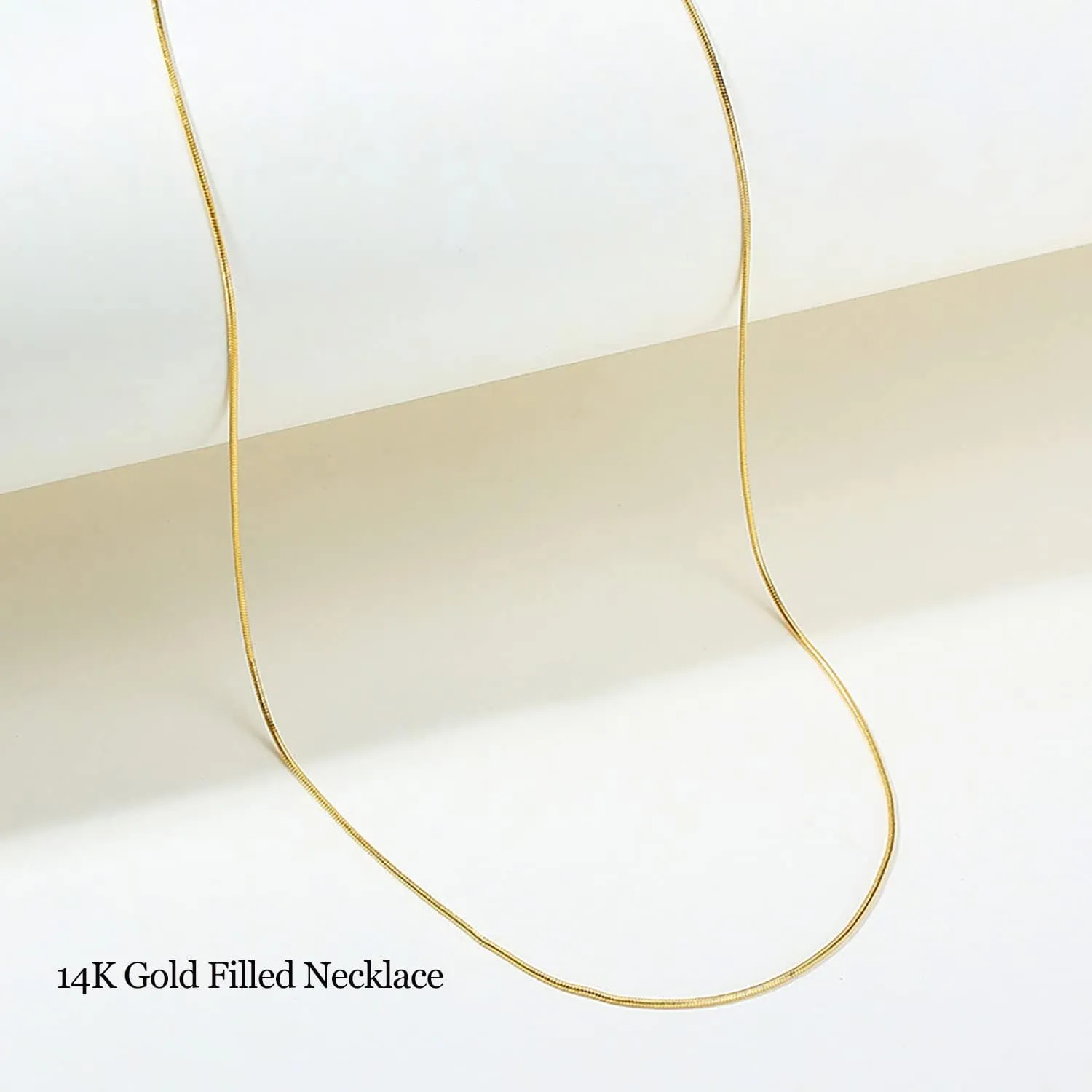 DEARMAY 14K Gold Necklaces for Women, Dainty Gold Herringbone Choker Necklace for Women Thin Layered Chunky Snake Chain Necklaces Jewelry for Teen Gifts