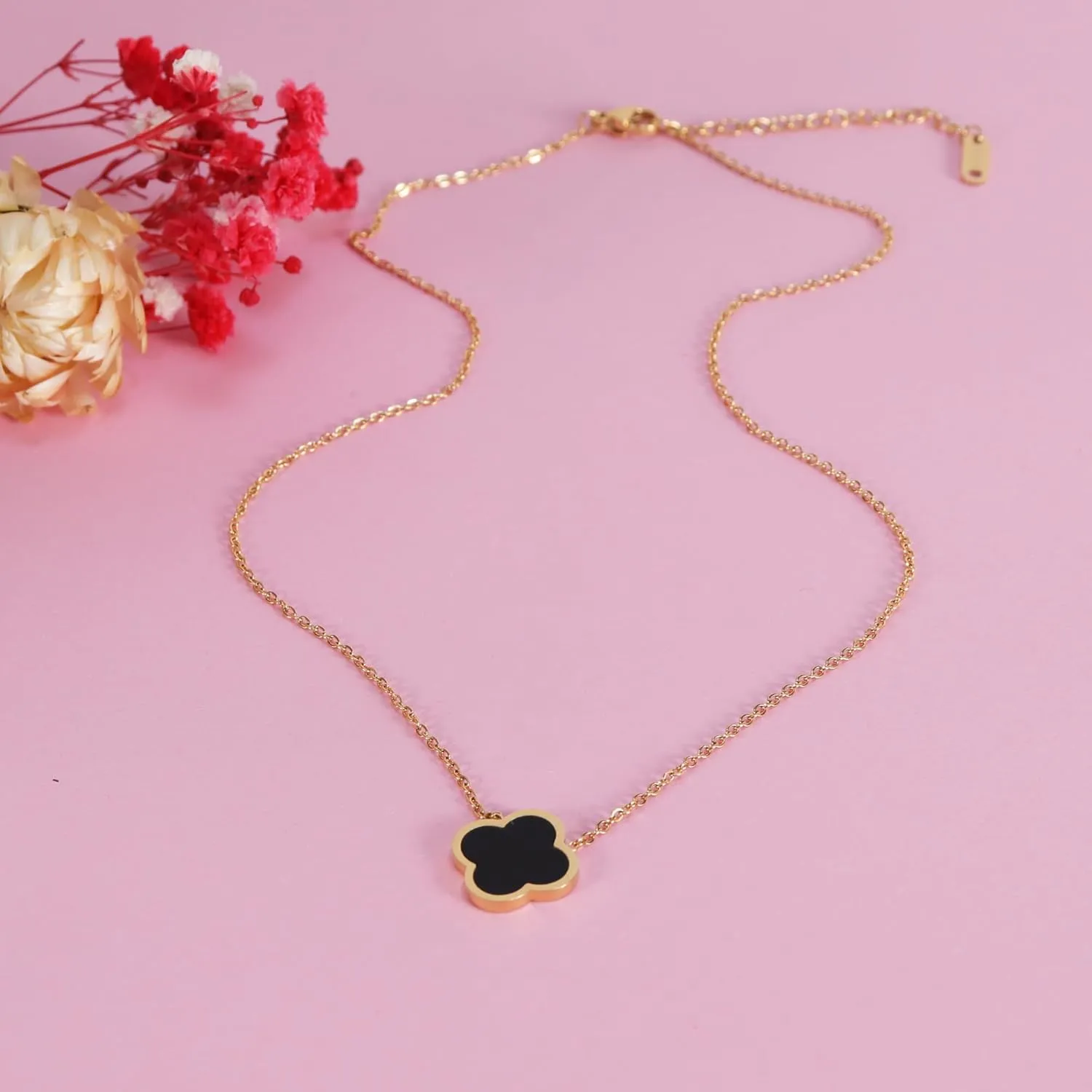 Delicacy Clover Bracelets Necklace Set:Clover Necklaces Clover Bracelet Women Link Bracelets Cute Gold Jewelry