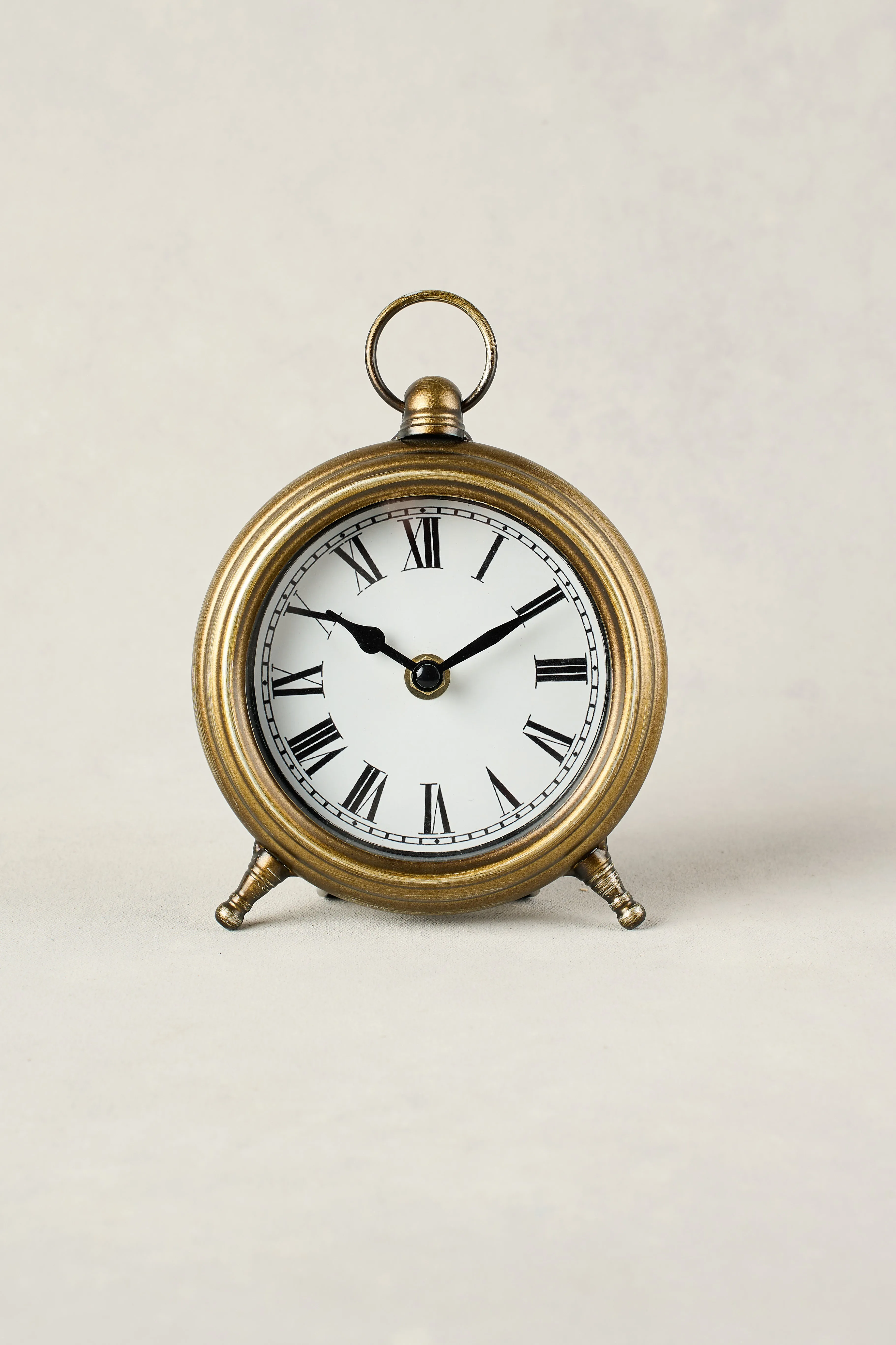 Desk Clock Antique Gold
