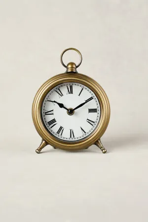 Desk Clock Antique Gold