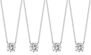DHQH Bridesmaid Proposal Gifts CZ Tearsdrop Earrings Necklace Set Crystals Pendant Necklaces Jewelry Sets for Bridal Bridesmaids Prom Wedding