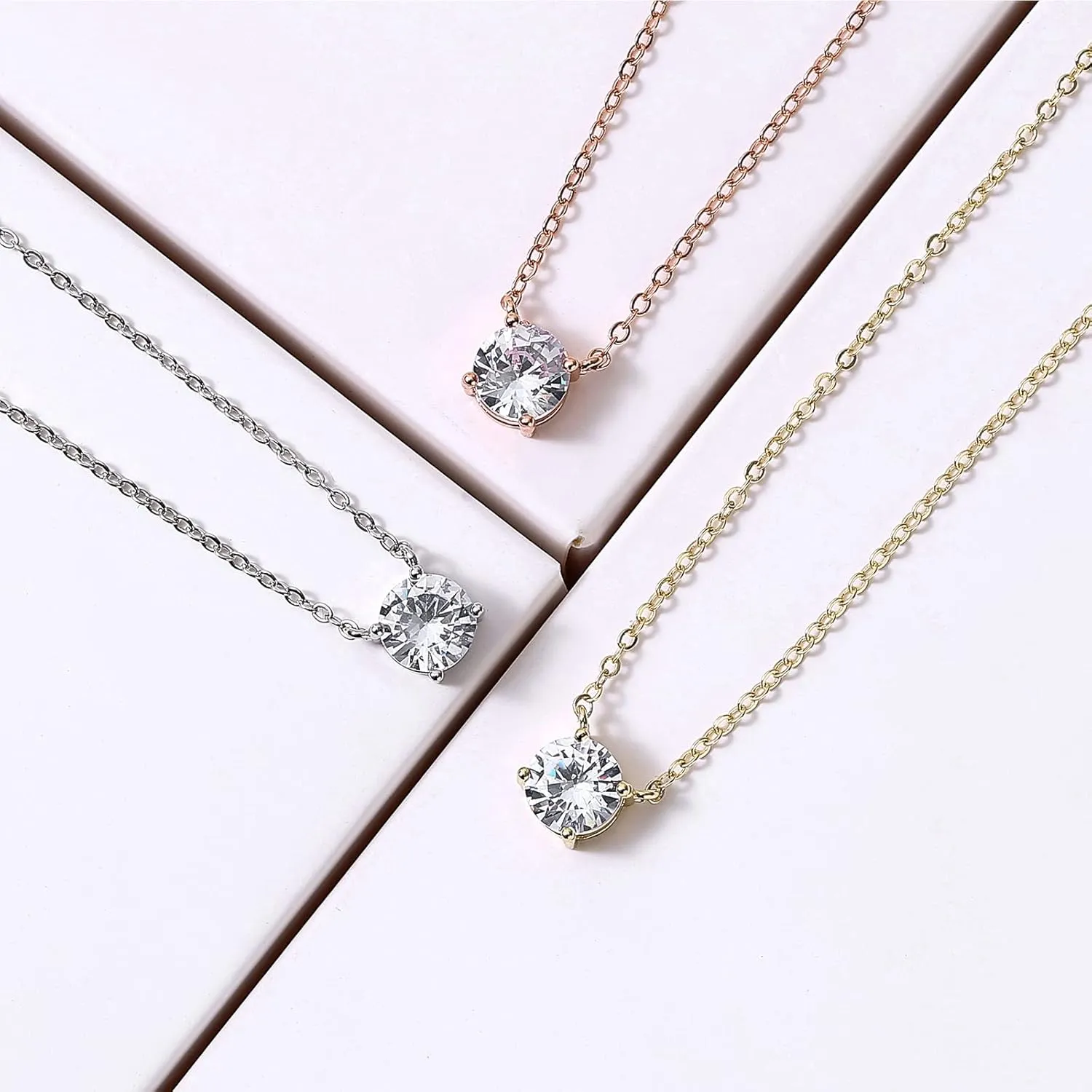 DHQH Bridesmaid Proposal Gifts CZ Tearsdrop Earrings Necklace Set Crystals Pendant Necklaces Jewelry Sets for Bridal Bridesmaids Prom Wedding