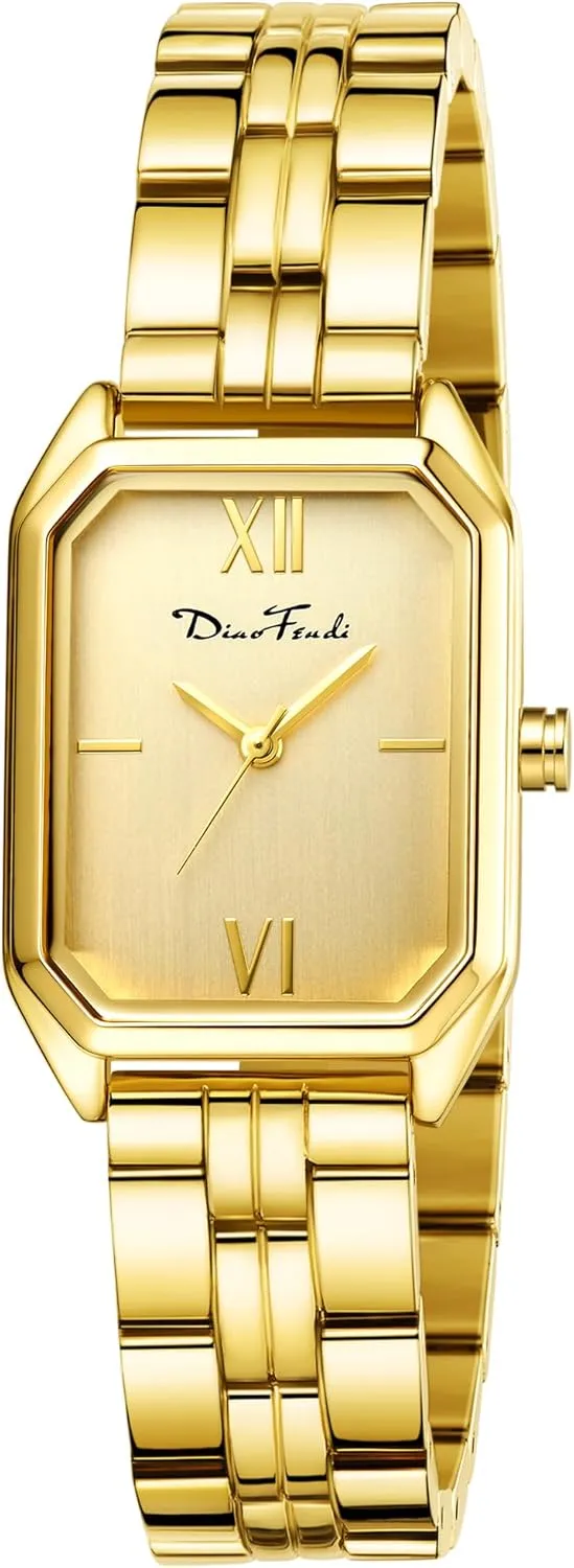 Diaofendi Women's Petite Gold Watch,Dress Analog Waterproof, Stainless Steel Bracelet Watches for Women