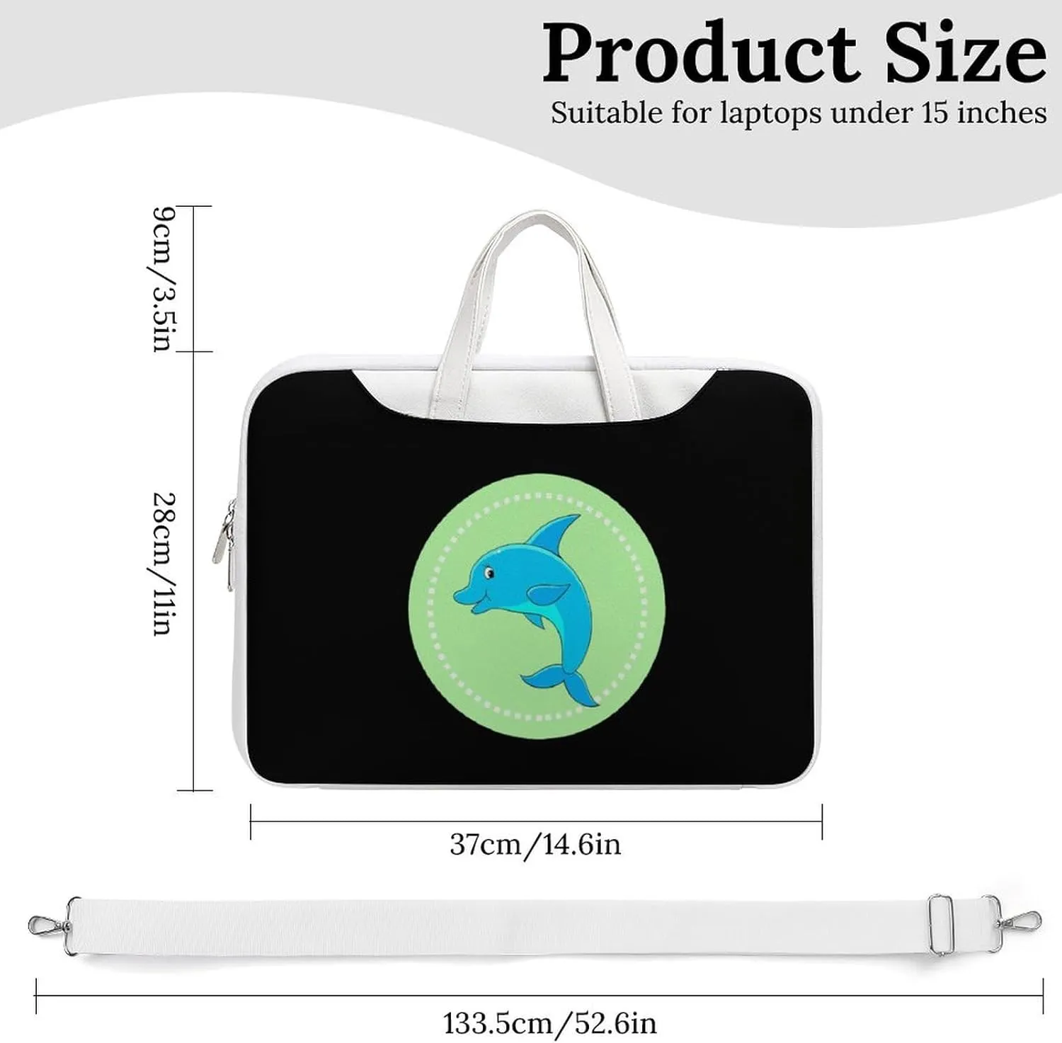 Dolphin Leather Bag Laptop Case Slim Water Resistant Computer Bags with Handle Briefcase for Work