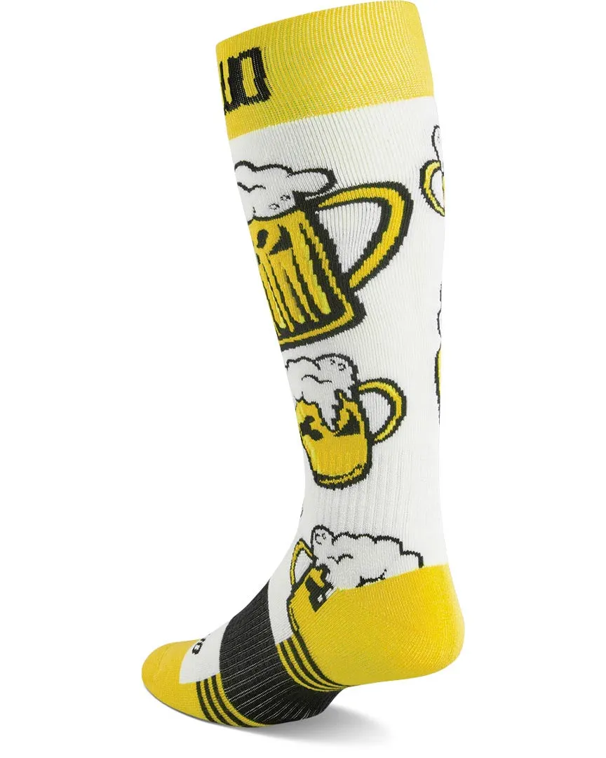 Double Thermal Socks - White/Yellow