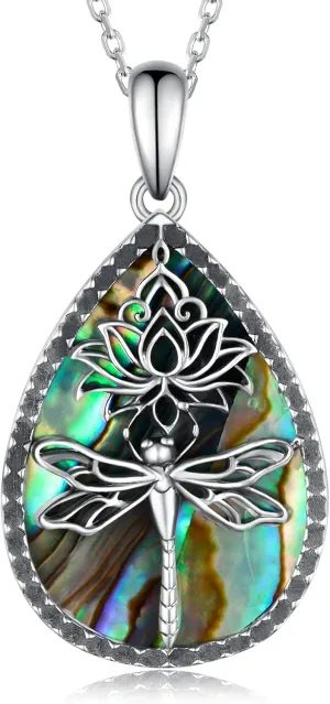 Dragonfly/Butterfly/Owl Necklaces for Women 925 Sterling Silver Moonstone Witch/Evil Eye/Celtic Cross Pendant Necklaces Boho Jewelry Gifts for Women