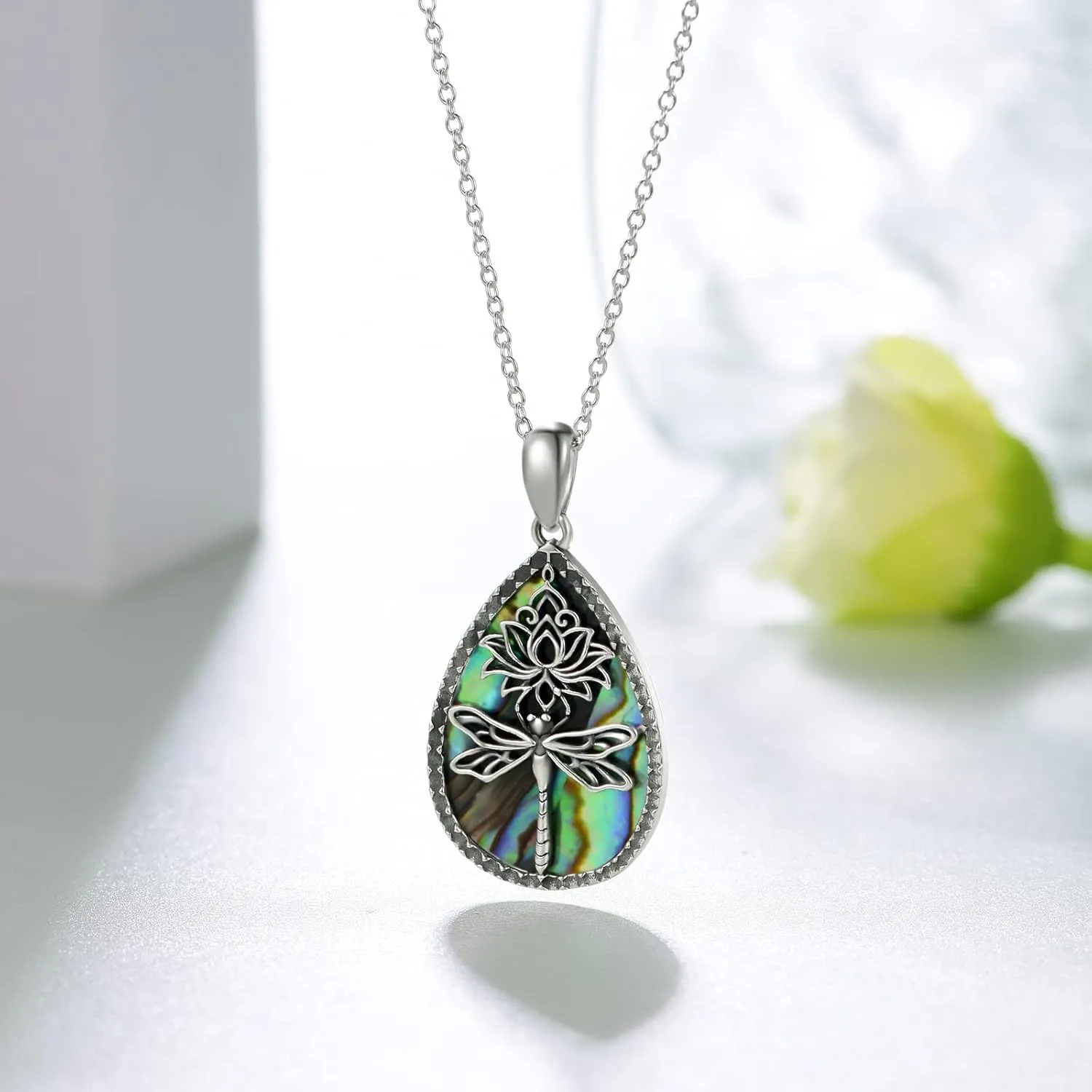 Dragonfly/Butterfly/Owl Necklaces for Women 925 Sterling Silver Moonstone Witch/Evil Eye/Celtic Cross Pendant Necklaces Boho Jewelry Gifts for Women