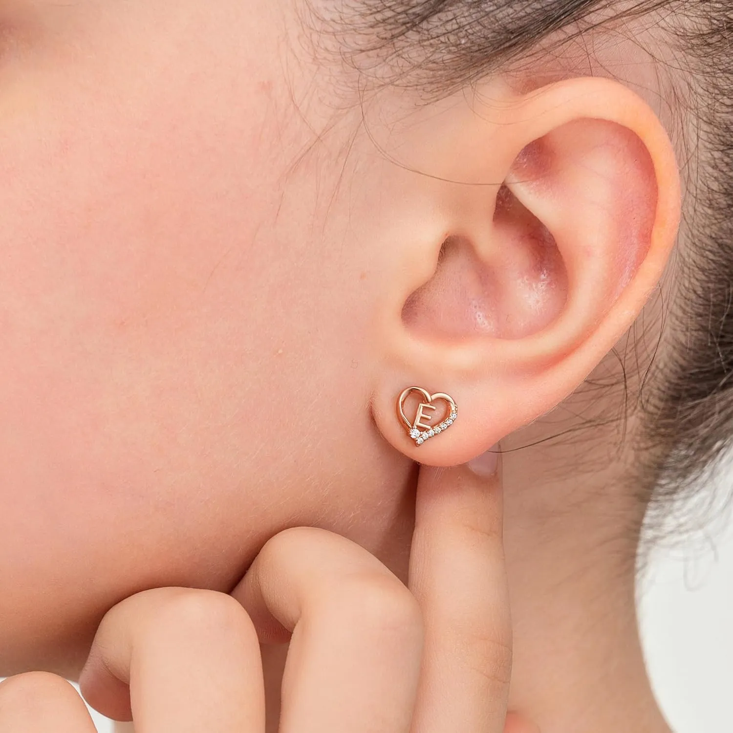 Earrings for Girls Kids, 925 Sterling Silver Post Hypoallergenic Girls Earrings CZ Letter Earrings for Girls Teen Girls Initial Earrings for Girls Teen Girls Kids Toddler Christmas Gifts