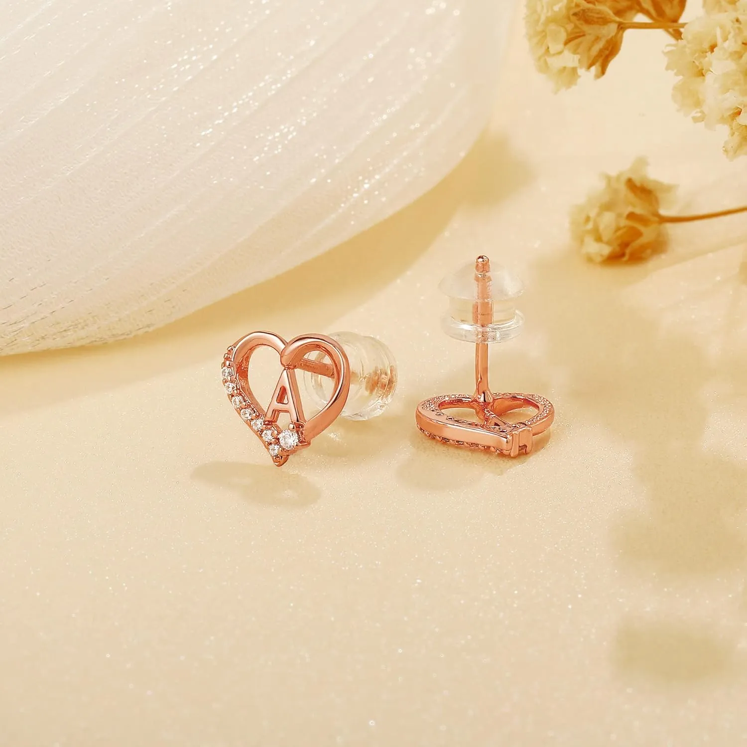 Earrings for Girls Kids, 925 Sterling Silver Post Hypoallergenic Girls Earrings CZ Letter Earrings for Girls Teen Girls Initial Earrings for Girls Teen Girls Kids Toddler Christmas Gifts