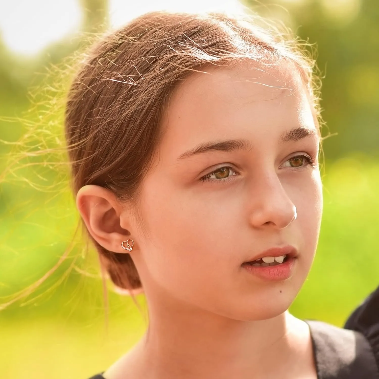 Earrings for Girls Kids, 925 Sterling Silver Post Hypoallergenic Girls Earrings CZ Letter Earrings for Girls Teen Girls Initial Earrings for Girls Teen Girls Kids Toddler Christmas Gifts