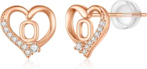 Earrings for Girls Kids, 925 Sterling Silver Post Hypoallergenic Girls Earrings CZ Letter Earrings for Girls Teen Girls Initial Earrings for Girls Teen Girls Kids Toddler Christmas Gifts