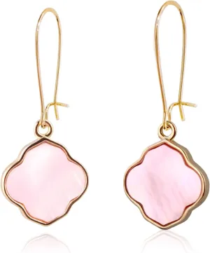 Earrings for Women14K Gold Drops Dangle Pendant Natural Stone Natural shell of Pearl Earrings Handmade Premium Quality Jewelry are the Gift for Mom,Wife and Girlfriend