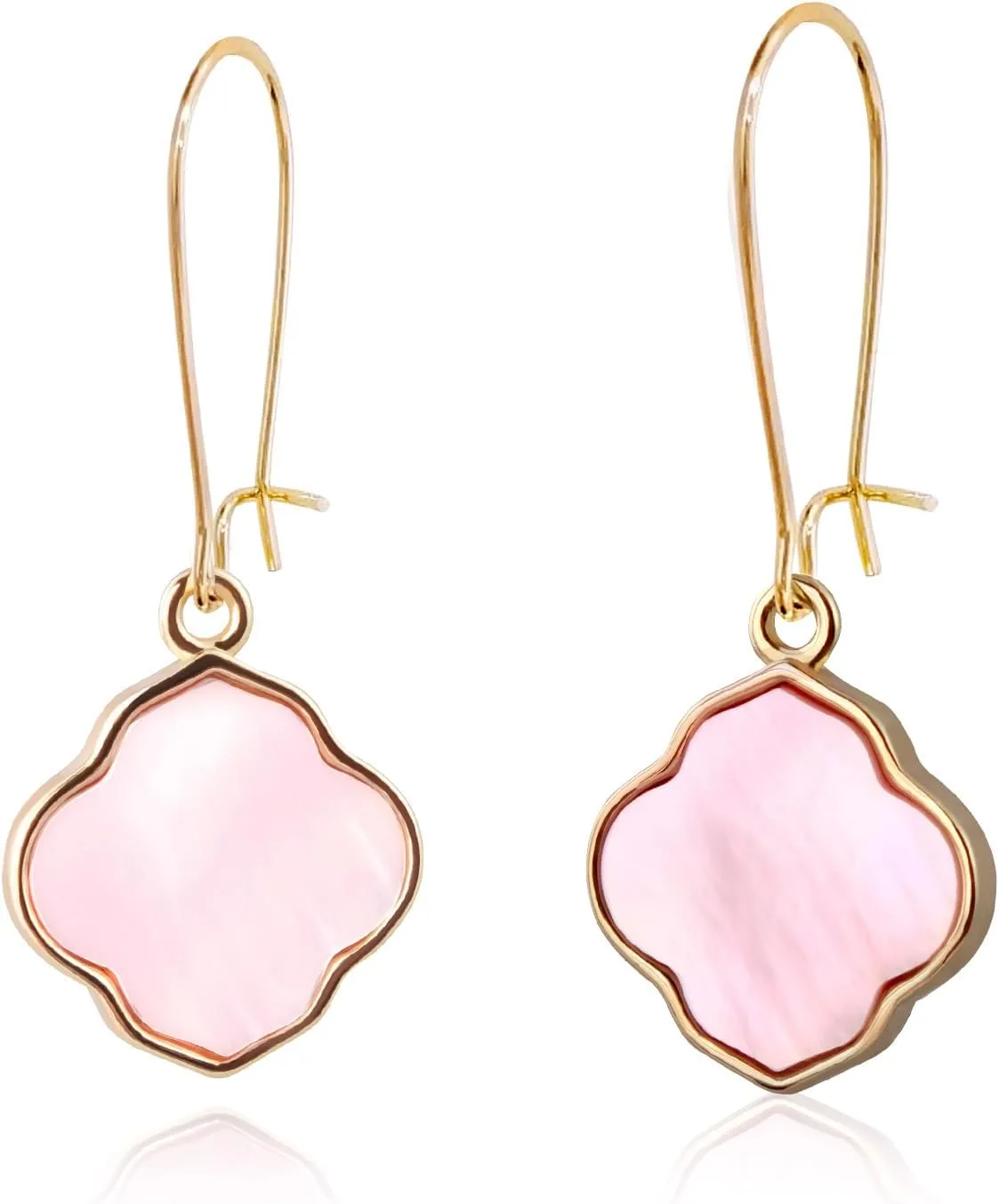 Earrings for Women14K Gold Drops Dangle Pendant Natural Stone Natural shell of Pearl Earrings Handmade Premium Quality Jewelry are the Gift for Mom,Wife and Girlfriend