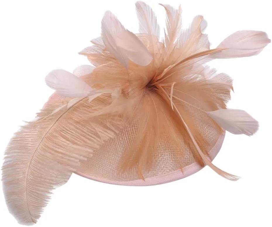 Fascinator Hats for Women Tea Part Hat Fascinators Headband Hats Wedding Flower Feathers Hair Clip (Brown, One Size)