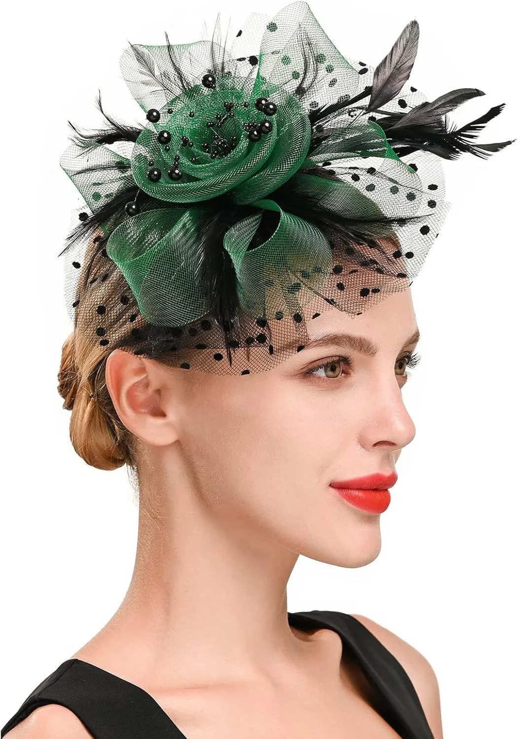 Fascinator Hats for Women Tea Parties Hats Fascinators Kentucky Hat Wedding Carnival Feathers Headband