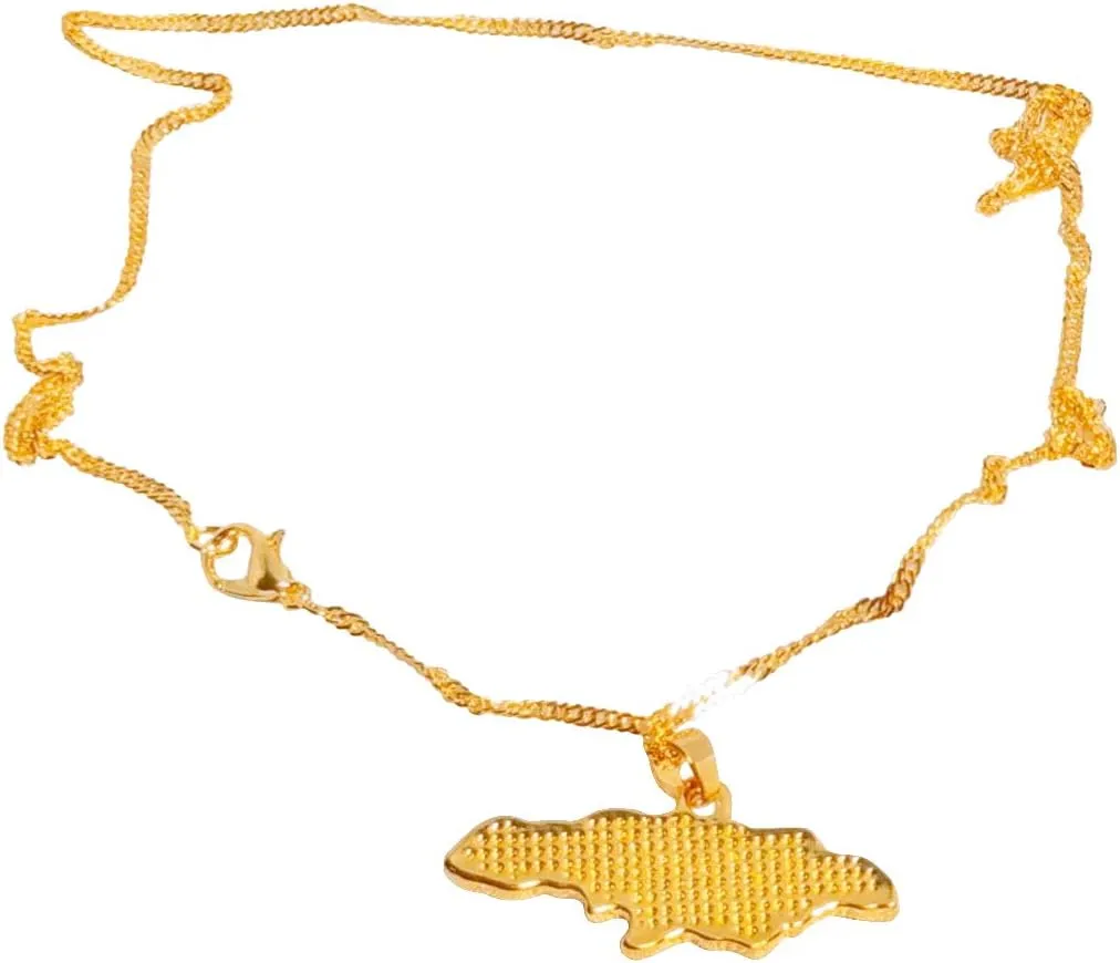 Fashion Unisex Country Country's Flag Map Gold Pendant Necklaces