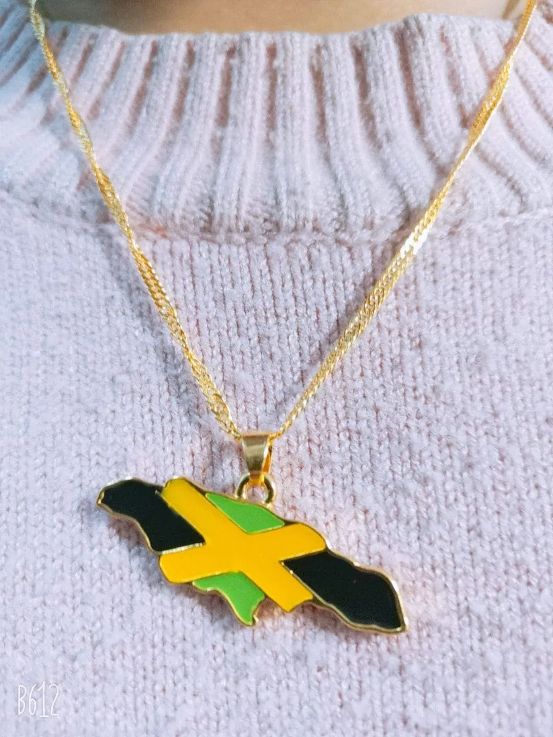 Fashion Unisex Country Country's Flag Map Gold Pendant Necklaces