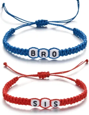 Fathers Day Birthday Christmas Dad Mom Brother Sister Bracelet Adjustable Handmade String Bracelet Gifts (Adjustable size - suitable for 14cm-20cm wrist length)