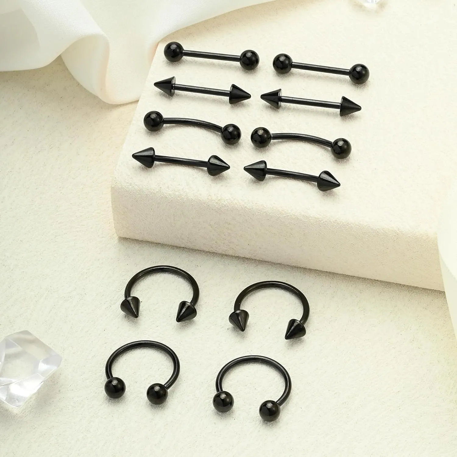 FECTAS Nipple Ring for Men Nose Bridge Jewelry 14g Tongue Rings Eyebrow Ring Nipple Piercing Mens Eyebrow Piercing Barbell
