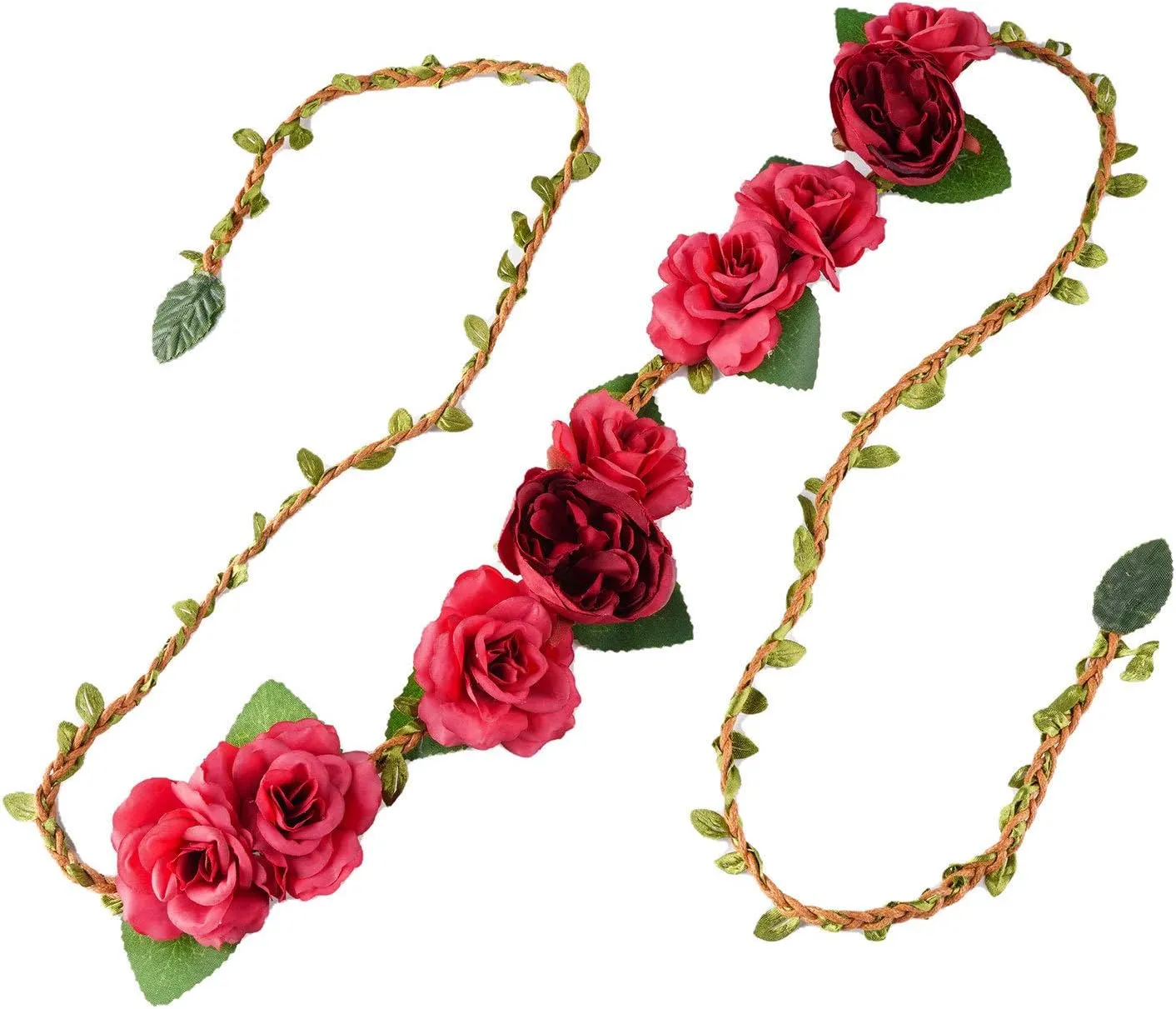 Flower Floral Rattan Belt Flower Sash Crown Wreath Headband Floral Garland JW66