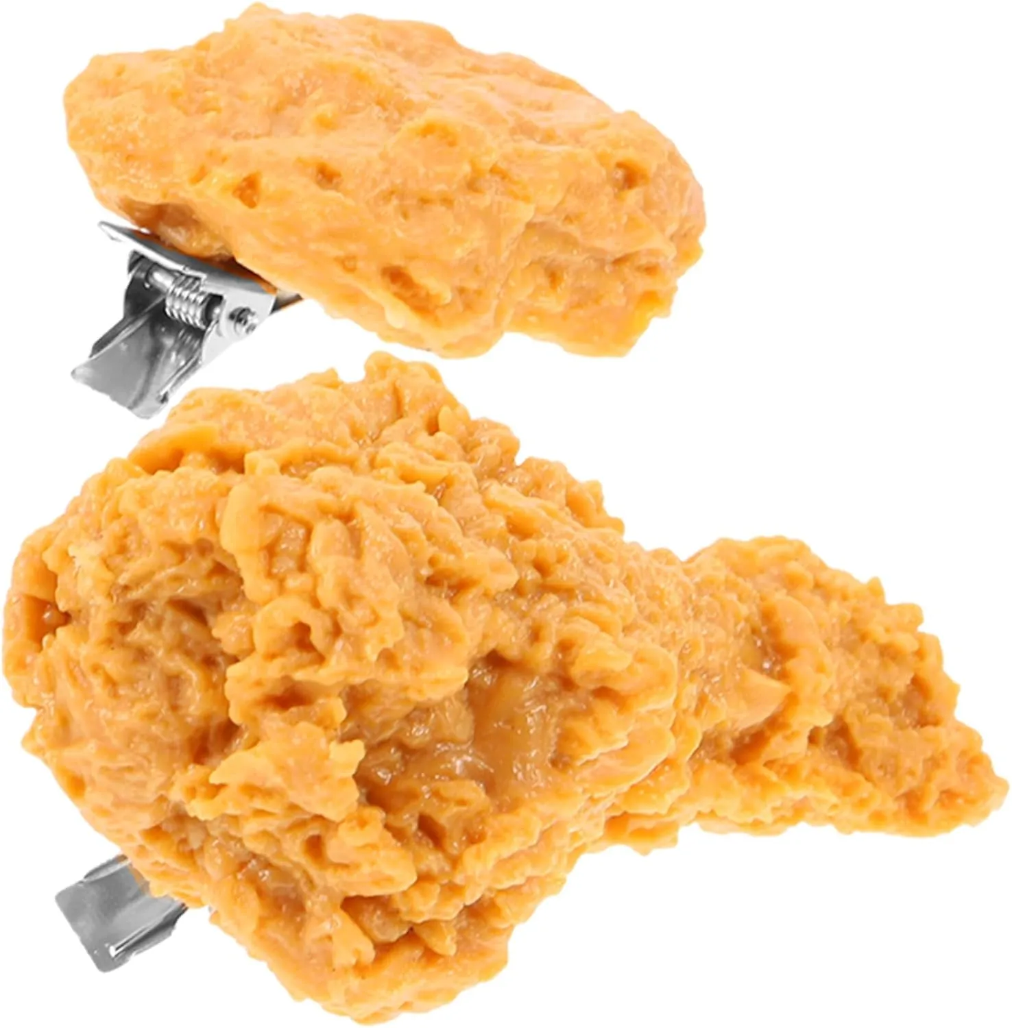 FRCOLOR 2Pcs Funny Fried Chicken Hair Clips Cute Hair Accessories for Lightweight and Sturdy Design for Various Occasions Like Weddings Birthdays and Parties