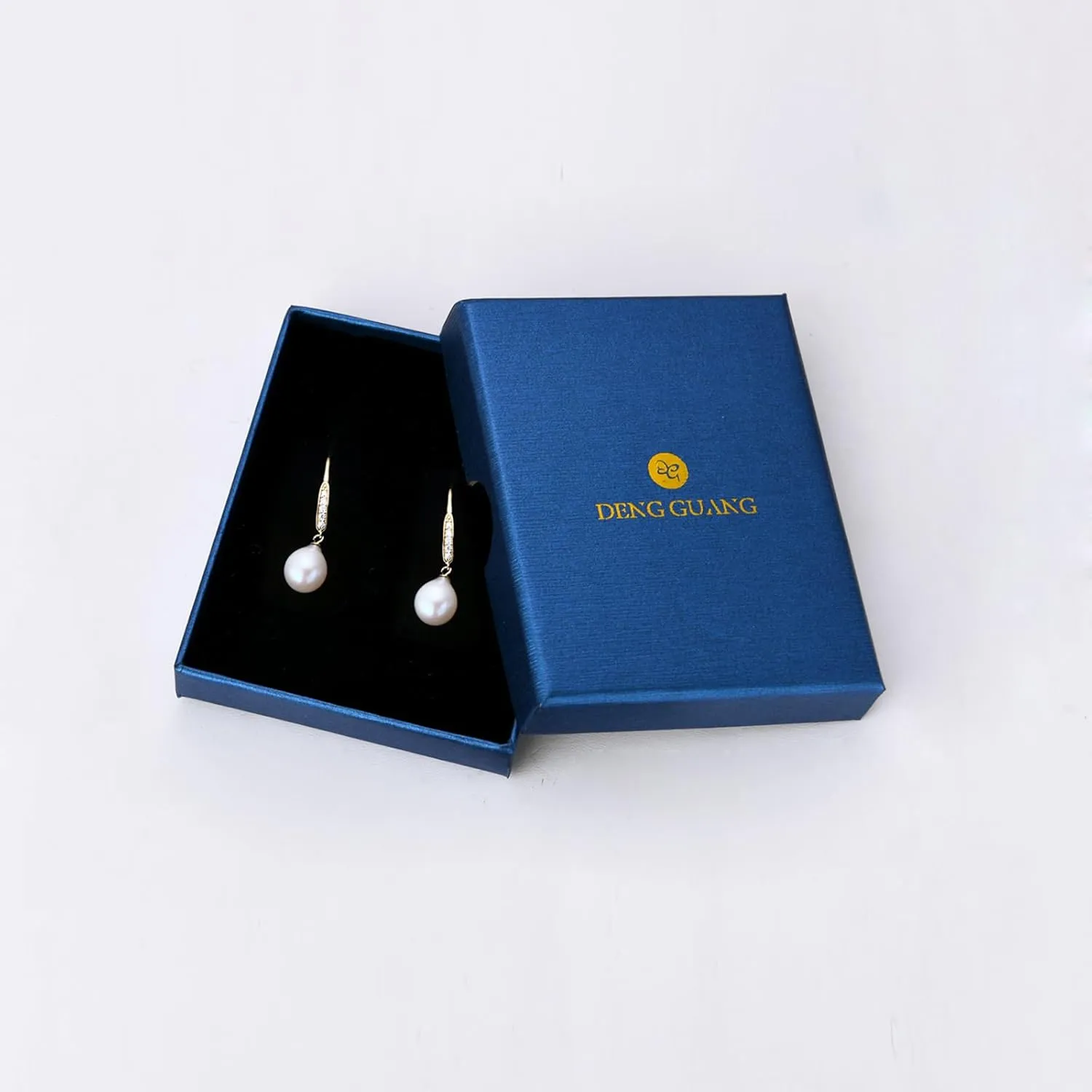 Freshwater Pearl Drop Earrings, 925 Sterling Silver Cultured Pearls Dangle Earrings with Cubic Zirconia, Wedding Anniversary Jewelry Gifts for Women Wife Bride