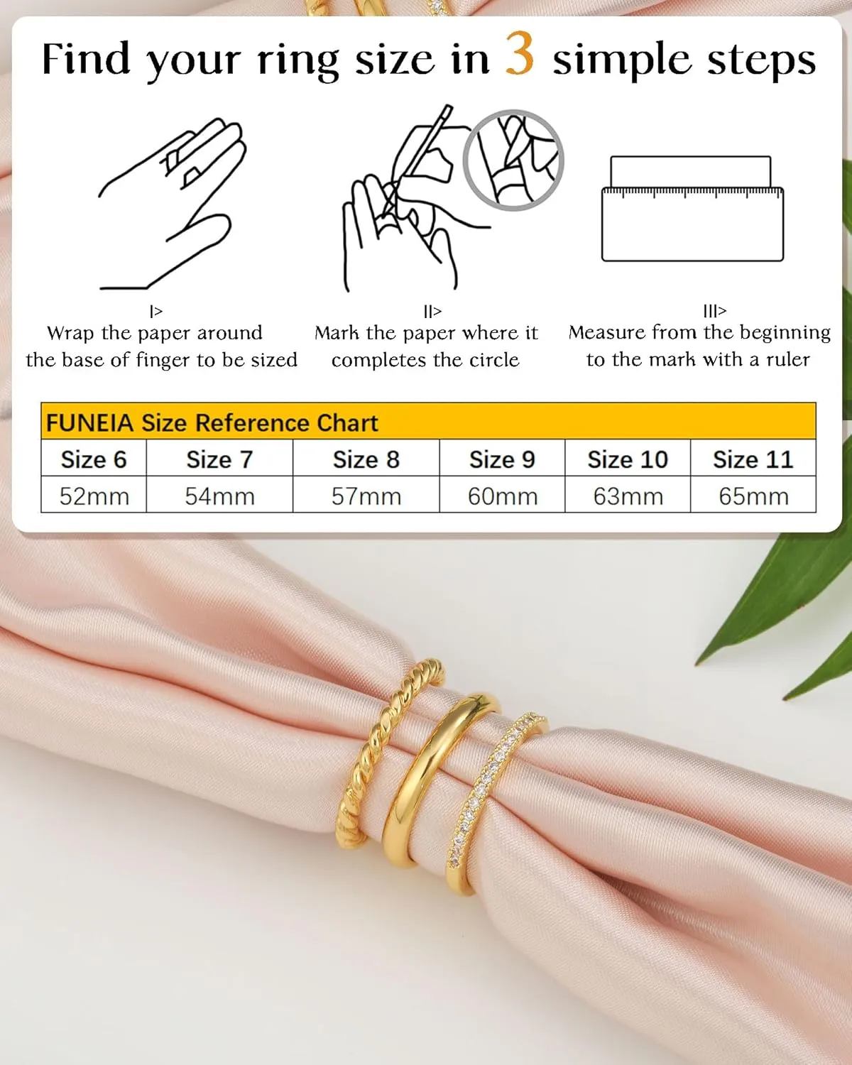 FUNEIA Stackable Gold Rings for Women Non Tarnish Chunky 14K Gold Plated Rings that Don't Tarnish Engagement Cubic Zirconia Ring Set Stack Dainty Pinky Wedding Bands Thumb Rings Gold Jewelry Size 6-11